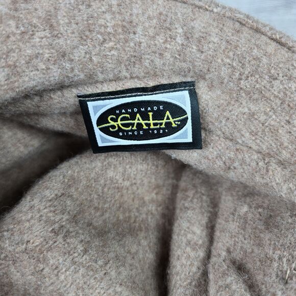 Scala Handmade Women's Knit Stacked Hat Tan Size OS 100% Wool Rose - Picture 7 of 8